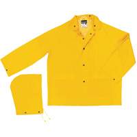 Imperm&eacute;able de s&eacute;rie classique avec capuchon amovible, Polyester/PVC, Grand, Jaune EastCoast Offshore Supplies