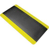 Anti-Fatigue Matting, Diamond, 1-2/3' x 3-1/4' x 3/4", Black/Yellow, Polyurethane EastCoast Offshore Supplies