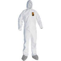 KleenGuardA45 Liquid & Particle Protection Coveralls with Anti-Slip Shoe, Large, Grey/White, Microporous EastCoast Offshore Supplies