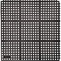 Cushion-Ease&reg; 550 Interlocking Anti-Fatigue Mat, Slotted, 3' x 3' x 3/4", Black, Rubber EastCoast Offshore Supplies