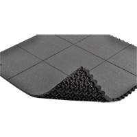 Cushion-Ease&reg; Interlocking Anti-Fatigue Mat, Pebbled, 3' x 3' x 3/4", Black, Natural Rubber EastCoast Offshore Supplies