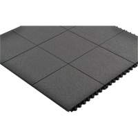 Cushion-Ease&reg; Interlocking Anti-Fatigue Mat, Pebbled, 3' x 3' x 3/4", Black, Natural Rubber EastCoast Offshore Supplies
