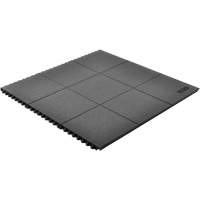 Cushion-Ease&reg; Interlocking Anti-Fatigue Mat, Pebbled, 3' x 3' x 3/4", Black, Natural Rubber EastCoast Offshore Supplies