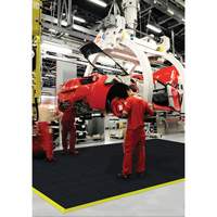 Cushion-Ease&reg; Interlocking Anti-Fatigue Mat, Pebbled, 3' x 3' x 3/4", Black, Natural Rubber EastCoast Offshore Supplies