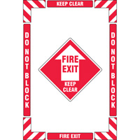 "Fire Exit" Floor Marking Kit, Adhesive, English with Pictogram EastCoast Offshore Supplies
