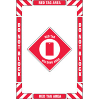 "Red Tag Holding Area" Floor Marking Kit, Adhesive, English with Pictogram EastCoast Offshore Supplies