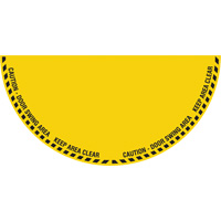 "Caution" Half Circle Swing Door Floor Sign, Adhesive, English with Pictogram EastCoast Offshore Supplies