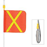 Safety Whip&reg; All-Weather Super-Duty Warning Whips with Constant LED Light, Spring Mount, 3' High, Orange with Reflective EastCoast Offshore Supplies