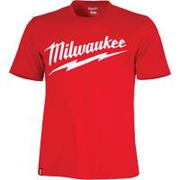 Heavy-Duty Short-Sleeved T-Shirt with Milwaukee&reg; Logo, Men's, Small, Red EastCoast Offshore Supplies