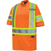6970 Bird's-Eye Safety T-Shirt, Polyester, X-Small, High Visibility Orange EastCoast Offshore Supplies