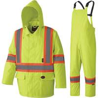 5609 210D Waterproof Rain Suit, Polyester/PVC, X-Small, High Visibility Lime-Yellow EastCoast Offshore Supplies