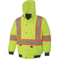 5023 Waterproof 7-in-1 Bomber Jacket, Polyester, High Visibility Lime-Yellow, Small EastCoast Offshore Supplies