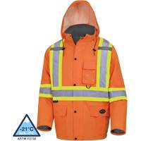 5030 Manteau de s&eacute;curit&eacute; matelass&eacute; imperm&eacute;able, Orange haute visibilit&eacute;, Petit EastCoast Offshore Supplies
