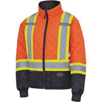 5015 Quilted Freezer Jacket, Polyester, Black/High Visibility Orange, X-Small EastCoast Offshore Supplies