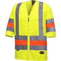 6019 Short-Sleeved Quebec Traffic Control Shirt, Polyester, X-Small, High Visibility Lime-Yellow EastCoast Offshore Supplies