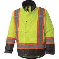 5401 300D Trilobal Ripstop Waterproof Safety Jacket, Polyester, Black/High Visibility Lime-Yellow, X-Small EastCoast Offshore Supplies