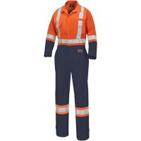 5514WBB Women's 2-Tone Safety Coveralls, X-Small, High Visibility Orange/Navy Blue EastCoast Offshore Supplies