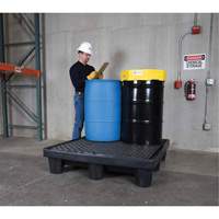 Ultra-Spill Pallet mod&egrave;le &eacute;conomique, 4 barils, Capacit&eacute; de d&eacute;versement 66 gal. US, 53" x 53" x 11,8" EastCoast Offshore Supplies