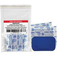 Blue Adhesive Bandages, Rectangular/Square, 3", Fabric Metal Detectable, Non-Sterile EastCoast Offshore Supplies