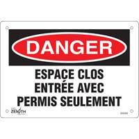 "Espace clos" Sign, 7" x 10", Plastic, French EastCoast Offshore Supplies