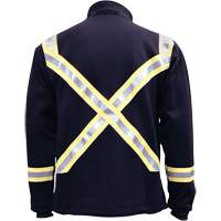 Flame Resistant Striped Full Zip Fleece Jacket, Small, Navy Blue EastCoast Offshore Supplies