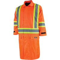 Imperm&eacute;able long avec capuchon amovible, Nylon/PVC, Petit, Orange haute visibilit&eacute; EastCoast Offshore Supplies