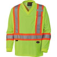 6985 Traffic Micro Mesh Long-Sleeved Safety Shirt, Small, High Visibility Lime-Yellow EastCoast Offshore Supplies