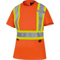 6948 Women's Bird's-Eye Safety T-Shirt, Polyester, X-Small, High Visibility Orange EastCoast Offshore Supplies