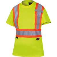 6949 Women's Bird's-Eye Safety T-Shirt, Polyester, X-Small, High Visibility Lime-Yellow EastCoast Offshore Supplies