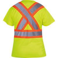 6949 Women's Bird's-Eye Safety T-Shirt, Polyester, X-Small, High Visibility Lime-Yellow EastCoast Offshore Supplies