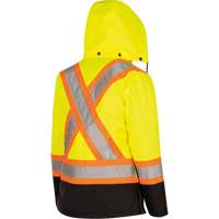 5021BBW Women's  7-in-1 Waterproof Jacket with Hood, Polyester/Polyurethane, High Visibility Lime-Yellow, X-Small EastCoast Offshore Supplies