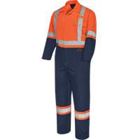 5514BB 2-Tone Safety Coveralls with Zipper Closure, 36, High Visibility Orange/Navy Blue EastCoast Offshore Supplies