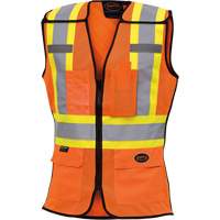 486 Women's High-Visibility Safety Tear-Away Vest, High Visibility Orange, X-Small, Polyester EastCoast Offshore Supplies