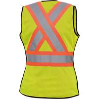 489 Women's High-Visibility Safety Tear-Away Vest, High Visibility Lime-Yellow, X-Small, Polyester EastCoast Offshore Supplies
