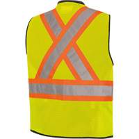 6895 Veste de s&eacute;curit&eacute; haute visibilit&eacute; bicolore avec fermeture &agrave; glissi&egrave;re sur tout le devant, Noir/Jaune lime haute visibilit&eacute;, 2T-Grand/3T-Grand, Polyester EastCoast Offshore Supplies