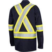 7742SF FR-TECH&reg; High-Visibility 88/12 Arc-Rated Safety Shirt, Small, Navy Blue EastCoast Offshore Supplies