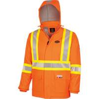 5884 Manteau imperm&eacute;able ignifuge et r&eacute;sistant aux arcs &eacute;lectriques avec capuchon Flash-Gard, Petit, Orange haute visibilit&eacute;, 51 cal/cm² EastCoast Offshore Supplies