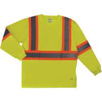 T-shirt de s&eacute;curit&eacute; &agrave; manches longues, Coton, T-petit, Jaune lime haute visibilit&eacute; EastCoast Offshore Supplies