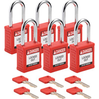 Cadenas de verrouillage Velocity, Rouge, Cl&eacute;s identiques, Nylon, Largeur de 1-1/2" EastCoast Offshore Supplies
