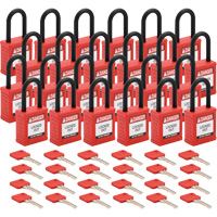 Cadenas de verrouillage Velocity, Rouge, Cl&eacute;s diff&eacute;rentes, Nylon, Largeur de 1-1/2" EastCoast Offshore Supplies