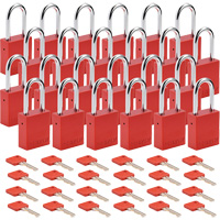 Cadenas de s&eacute;curit&eacute;, Cadenas de s&eacute;curit&eacute;, Cl&eacute;s diff&eacute;rentes, Aluminium, Largeur de 1-1/2" EastCoast Offshore Supplies