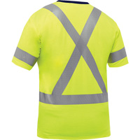 Chemise &agrave; manches courtes et X au dos Bisley, Poly-coton, Petit, Jaune lime haute visibilit&eacute; EastCoast Offshore Supplies
