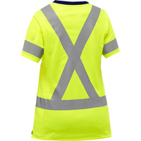 Chemise &agrave; manches courtes et X au dos Bisley pour femmes, Poly-coton, Petit, Jaune lime haute visibilit&eacute; EastCoast Offshore Supplies