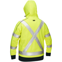 Coton ouat&eacute; doubl&eacute; de sherpa avec capuchon &agrave; fermeture &eacute;clair compl&egrave;te et X au dos Bisley pour femmes, Petit, Jaune lime haute visibilit&eacute; EastCoast Offshore Supplies