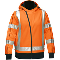 Coton ouat&eacute; doubl&eacute; de sherpa avec capuchon &agrave; fermeture &eacute;clair compl&egrave;te et X au dos Bisley pour femmes, Petit, Orange haute visibilit&eacute; EastCoast Offshore Supplies
