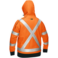 Coton ouat&eacute; doubl&eacute; de sherpa avec capuchon &agrave; fermeture &eacute;clair compl&egrave;te et X au dos Bisley pour femmes, Petit, Orange haute visibilit&eacute; EastCoast Offshore Supplies