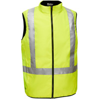 Bisley&reg; X-Back Reversible Puffer Vest, High Visibility Lime-Yellow, Small, Polyester EastCoast Offshore Supplies