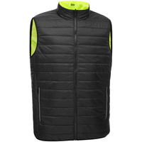 Bisley&reg; X-Back Reversible Puffer Vest, High Visibility Lime-Yellow, Small, Polyester EastCoast Offshore Supplies