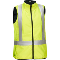 Bisley&reg; X-Back Women's Contoured Reversible Puffer Vest, High Visibility Lime-Yellow, Small, Polyester EastCoast Offshore Supplies