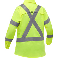Chemise de travail &agrave; manches longues et X au dos Bisley avec X-Airflow pour femmes, Poly-coton, Petit, Jaune lime haute visibilit&eacute; EastCoast Offshore Supplies